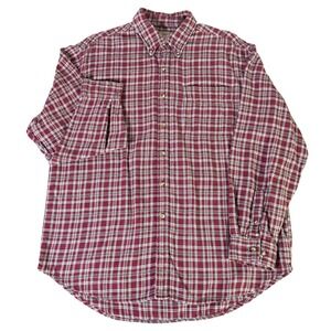 Expeditions by Wrangler Burgundy Flannel Shirt Plaid Button Up Long Sleeve Sz L‎